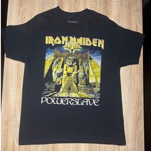 Iron Maiden Powerslave World Slavery 84 85 Tour Reprint Black Large